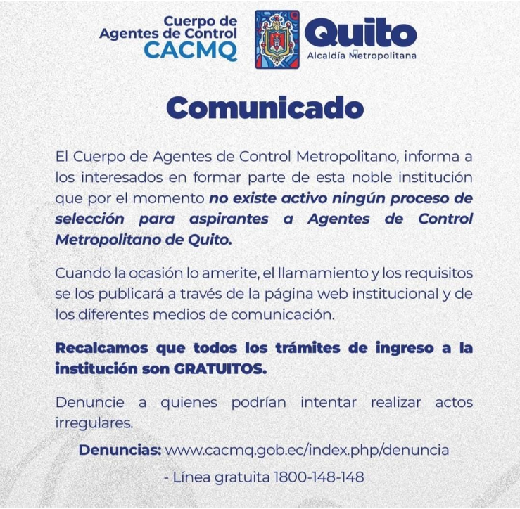 Comunicado de selección